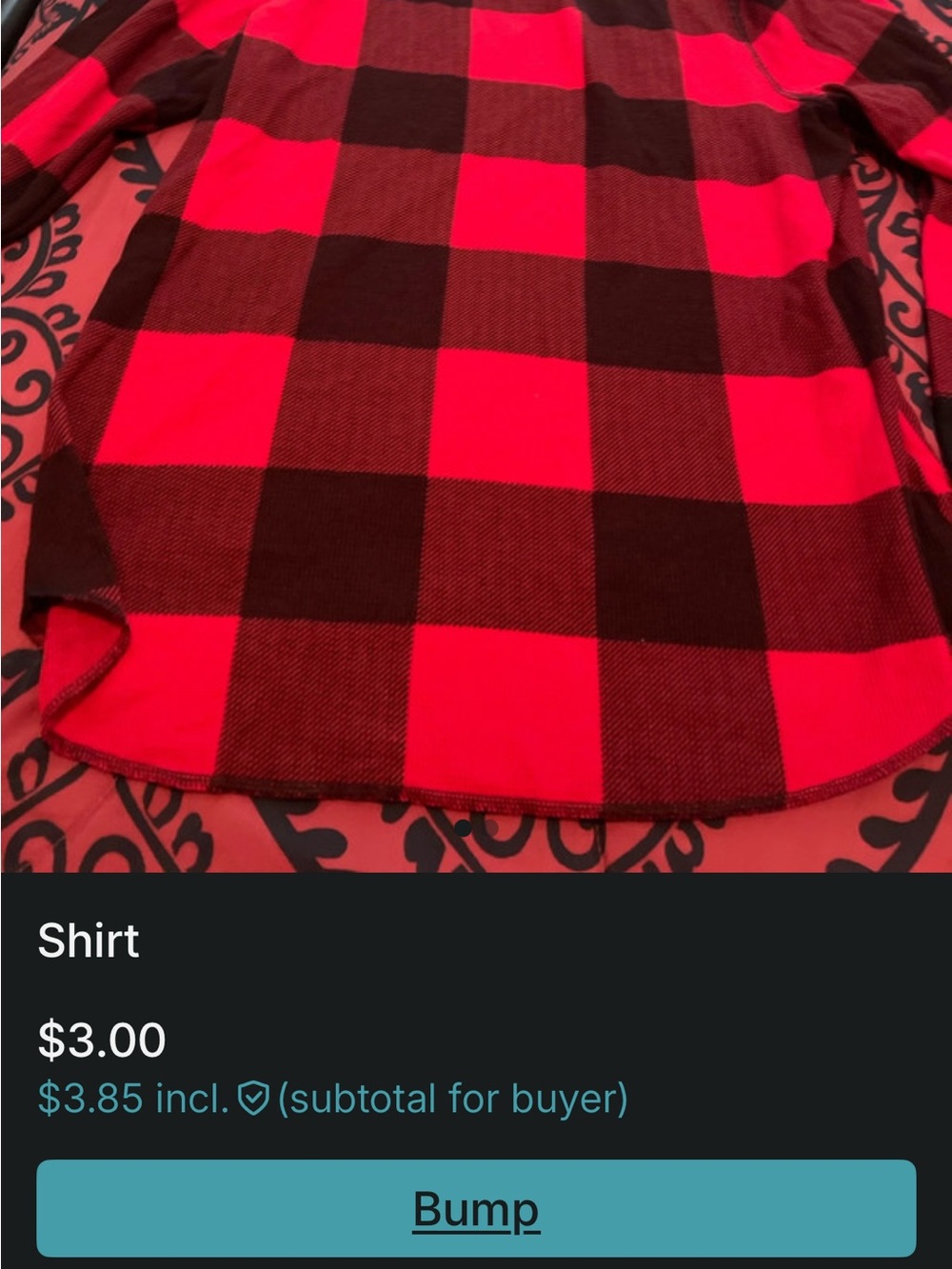 Target Men's Red and Black Buffalo Plaid Long Sleeve Shirt Top